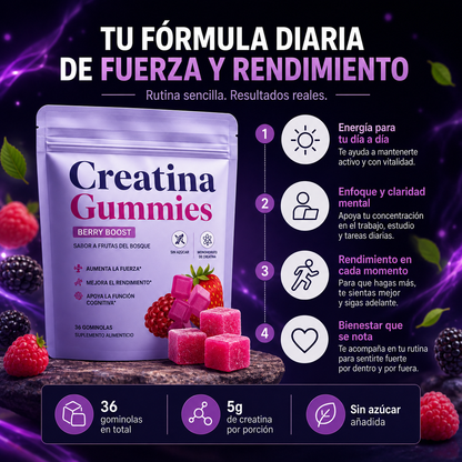 Creatina Gummies             Tu fuerza. Tu rutina. Tu mejor versión.   BRUDORA®